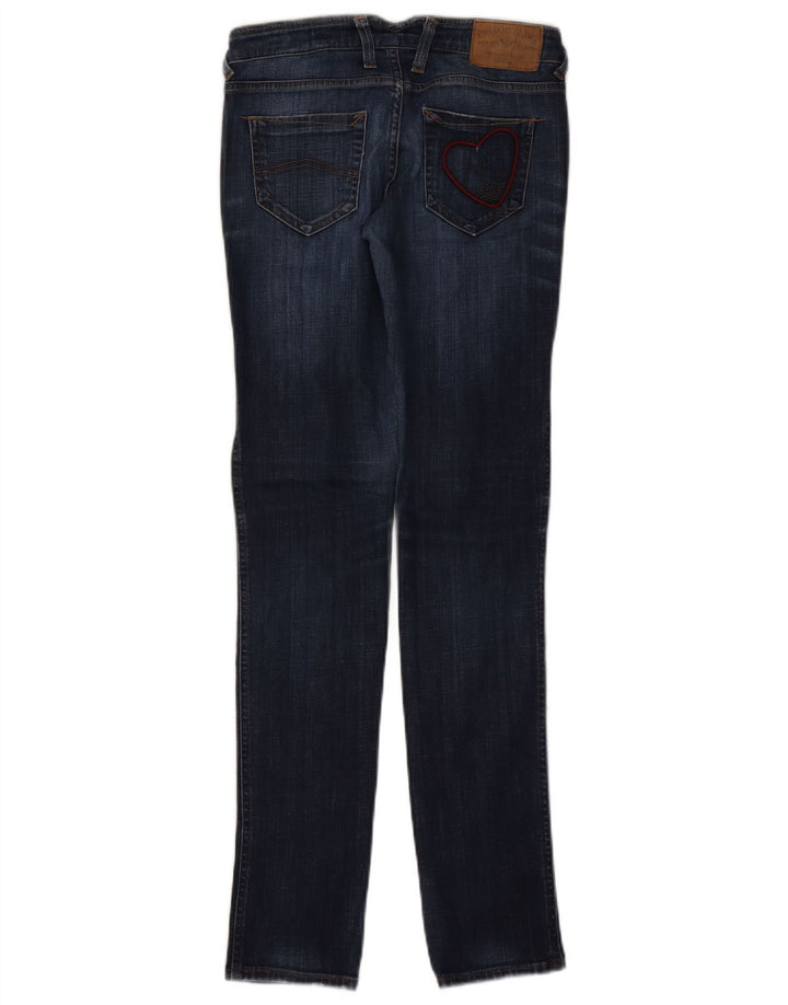 Jeans slim con grafica da donna Armani W26 L32 cotone blu navy
