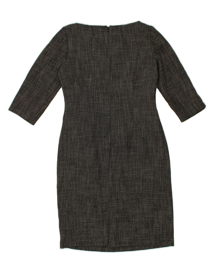 VINTAGE Womens Sheath Dress UK 10 Small Grey Chevron Polyester Vintage Vintage and Second-Hand Vintage from Messina Hembry 