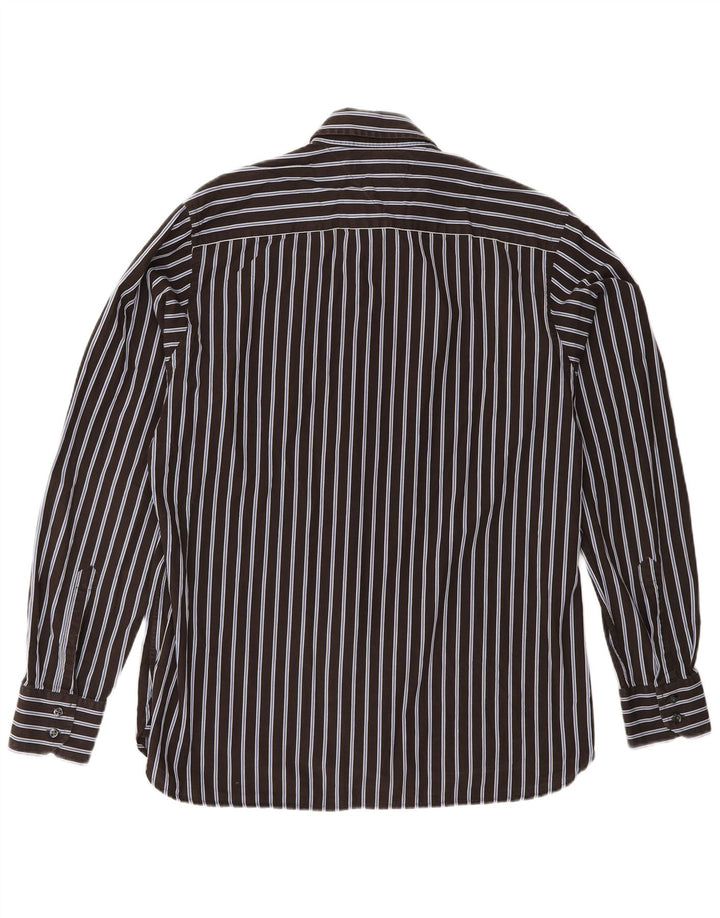 TOMMY HILFIGER Camicia da uomo in cotone a righe marrone medio