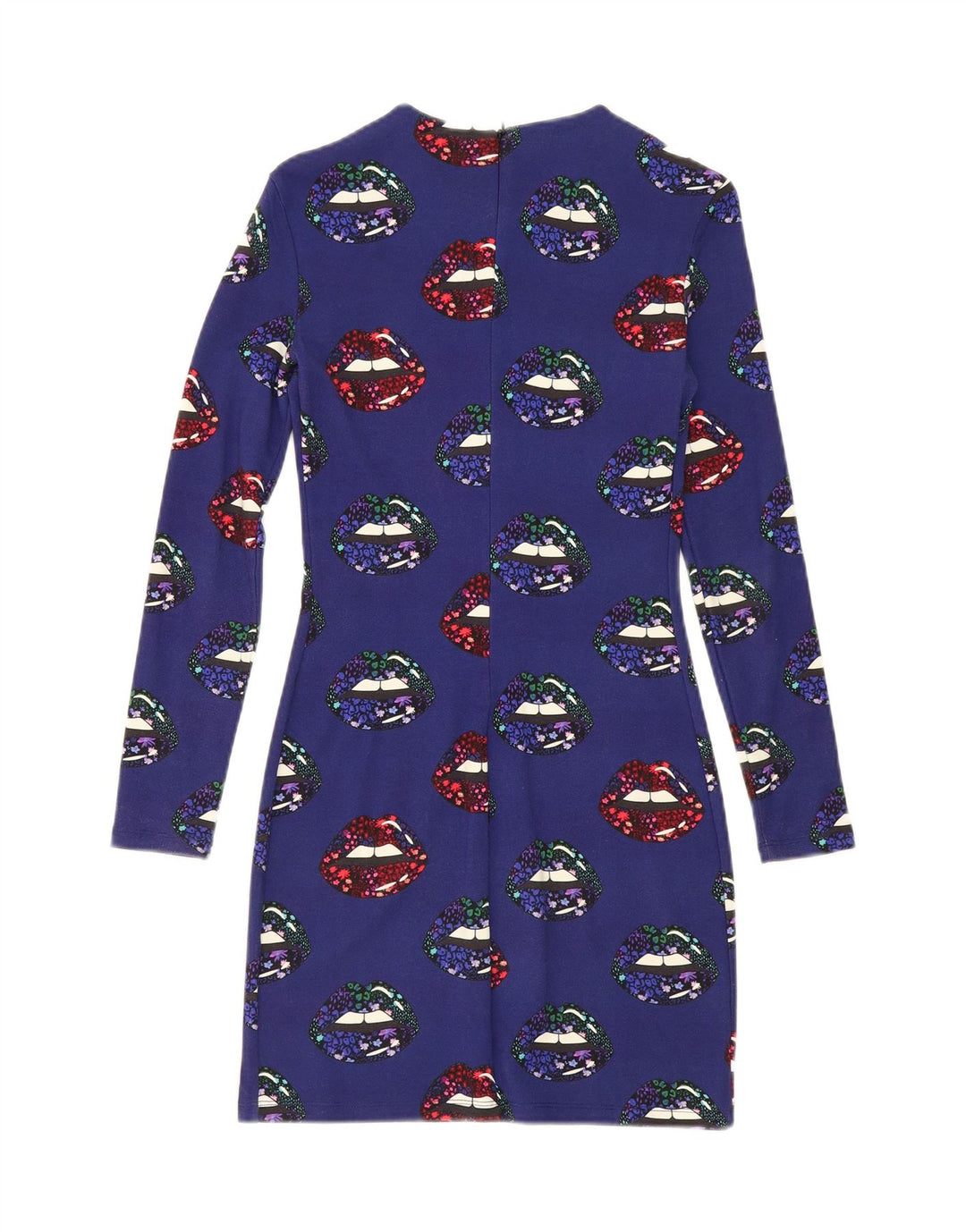 DESIGUAL Womens Abstract Pattern Bodycon Dress UK 8 Small Navy Blue