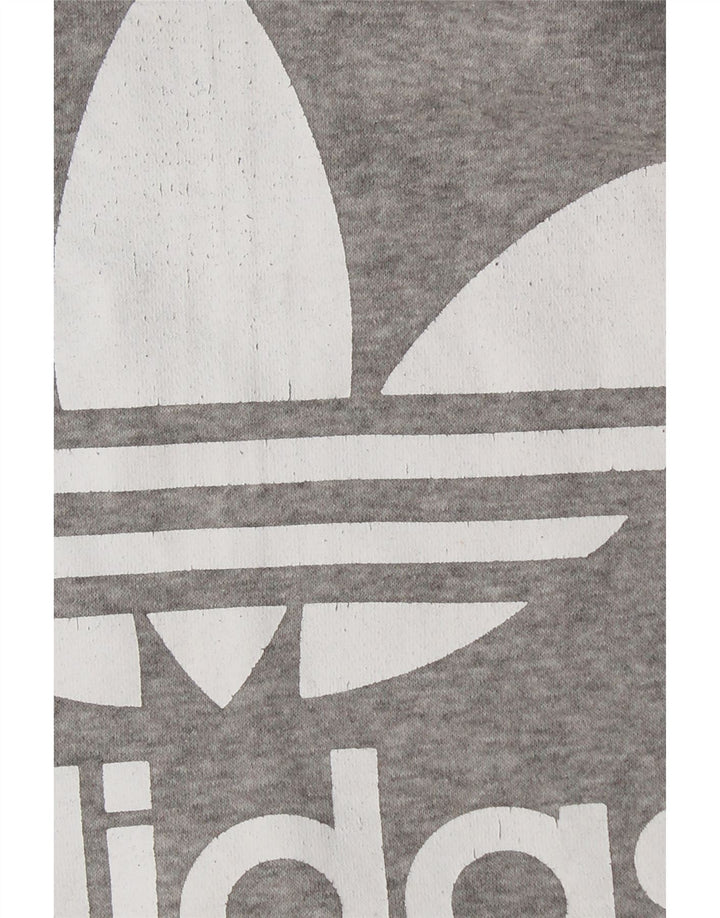 Felpa con cappuccio grafica da donna ADIDAS UK 10 piccola in cotone grigio