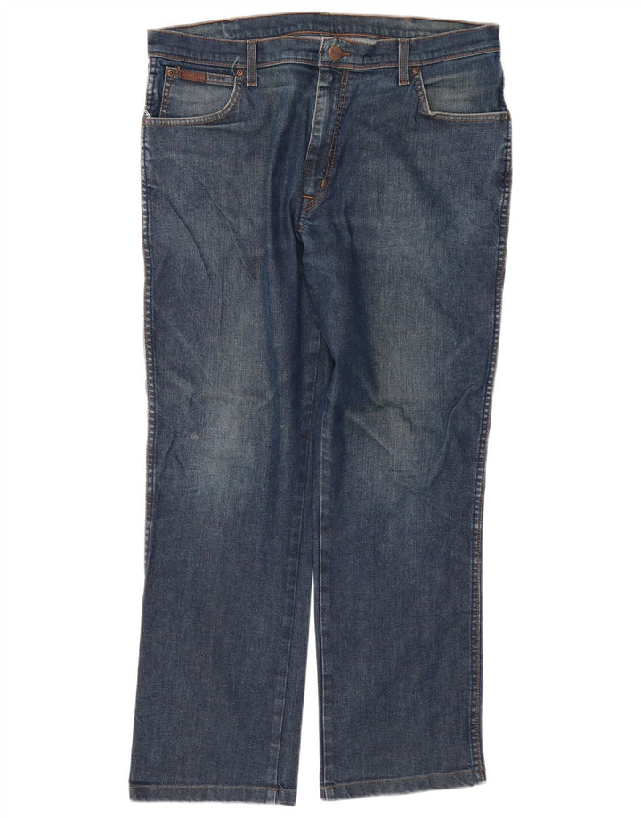 Jeans dritti elasticizzati Texas da uomo Wrangler W38 L29 cotone blu
