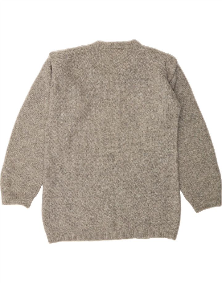 VINTAGE Mens Boat Neck Jumper Sweater Medium Grey Vintage Vintage and Second-Hand Vintage from Messina Hembry 