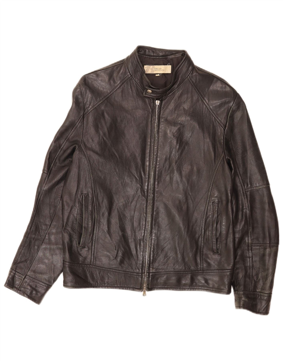 Giubbotto Bomber in Pelle da Uomo Bata IT 50 Medio Nero
