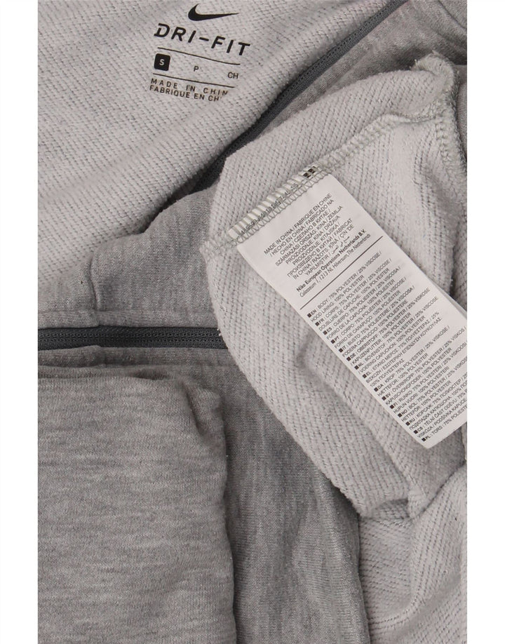 Felpa con cappuccio e zip oversize Nike Dri Fit da donna UK 10 Small Grigio Poliestere