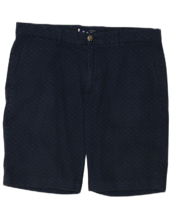 Pantaloncini chino da uomo BEN SHERMAN W34 Large in cotone maculato blu navy