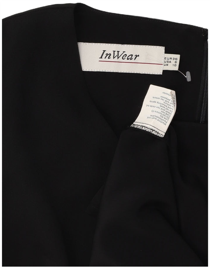 VINTAGE Womens Sheath Dress UK 10 Small Black Polyester