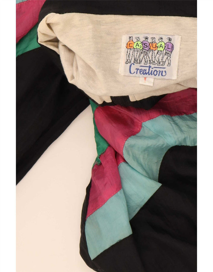 Giacca da ginnastica da uomo Creation XL in poliammide color block nero