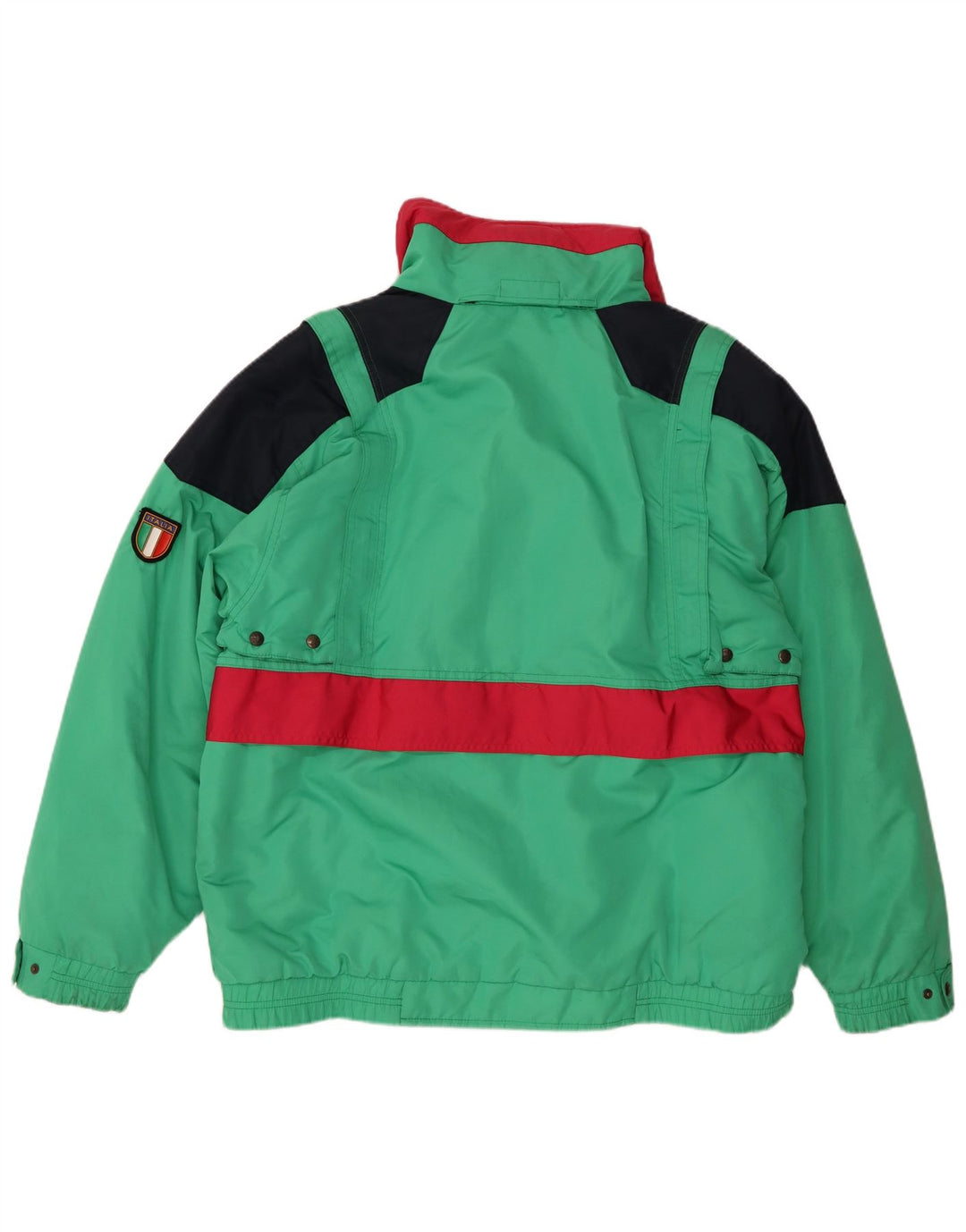 Giacca da sci con cappuccio da uomo norvegese IT 52 XL Poliestere color block verde