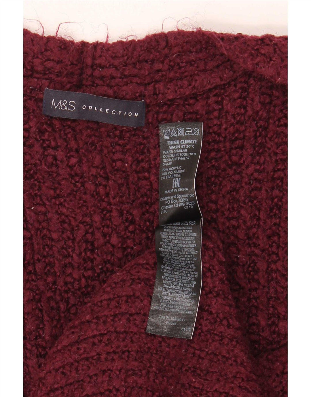 Maglione cardigan aperto oversize da donna Marks & Spencer UK 16 grande marrone