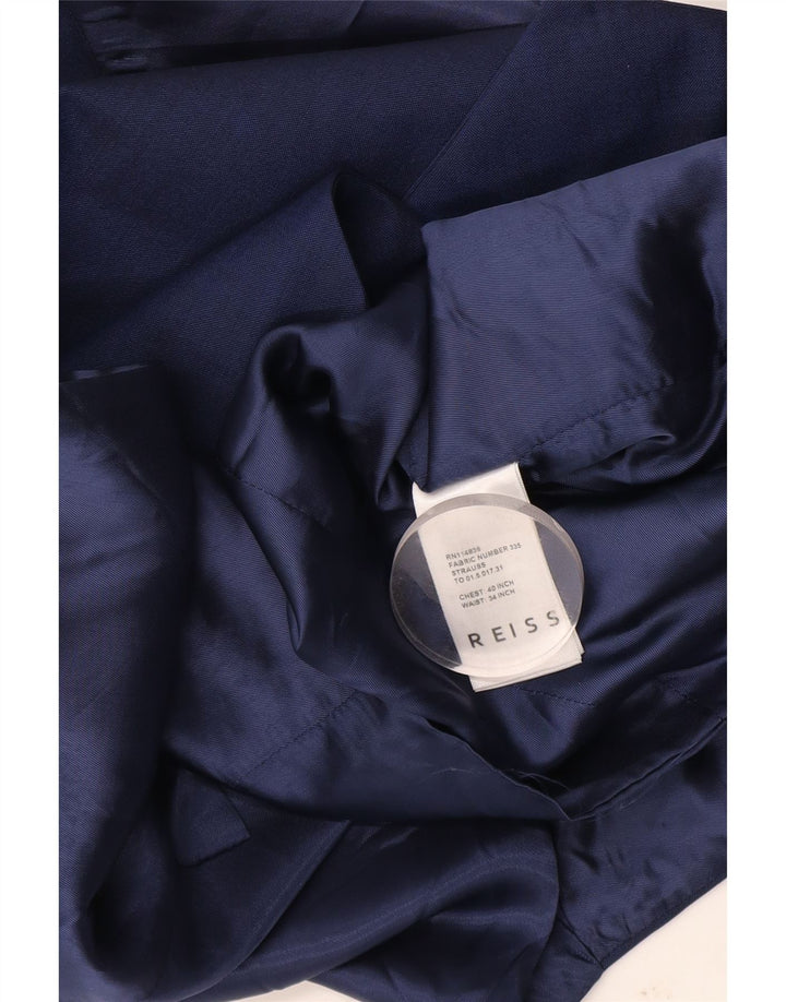 Gilet da uomo Reiss medio in lana blu navy