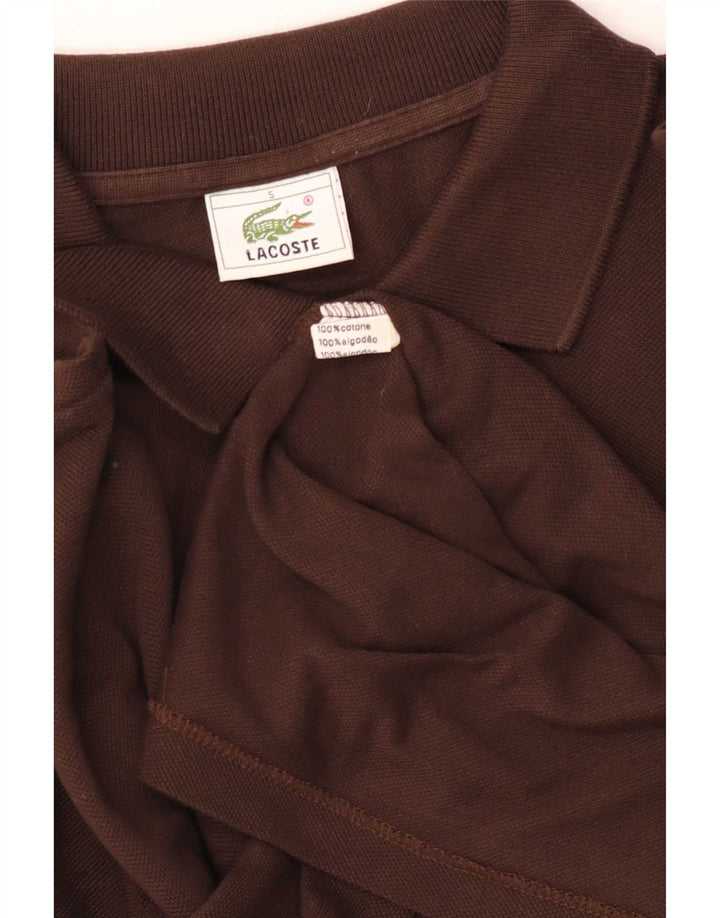 Polo da uomo a maniche lunghe Lacoste taglia 5 grande in cotone marrone