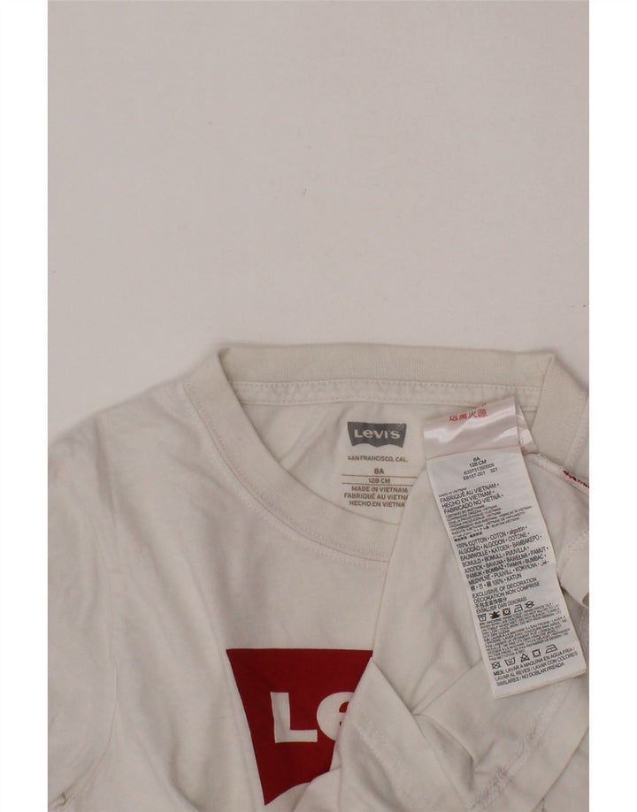 T-shirt grafica per ragazzi LEVI'S 7-8 anni in cotone bianco