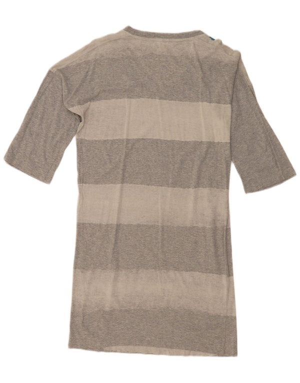 Abito T-shirt oversize da donna Diesel con maniche a 3/4 UK 10 Piccolo grigio a righe