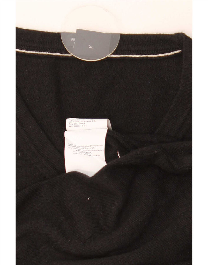 Maglione Hugo Boss da uomo con scollo a V XL in lana vergine nera