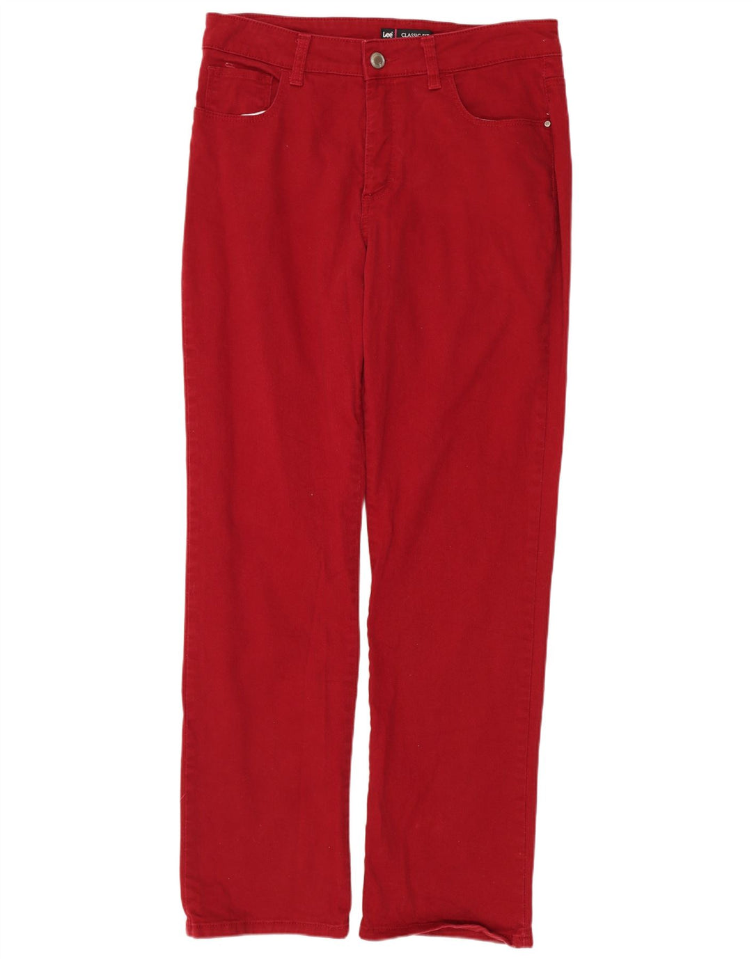 Jeans dritti Lee da donna vestibilità classica US 12 Large W32 L30 cotone rosso