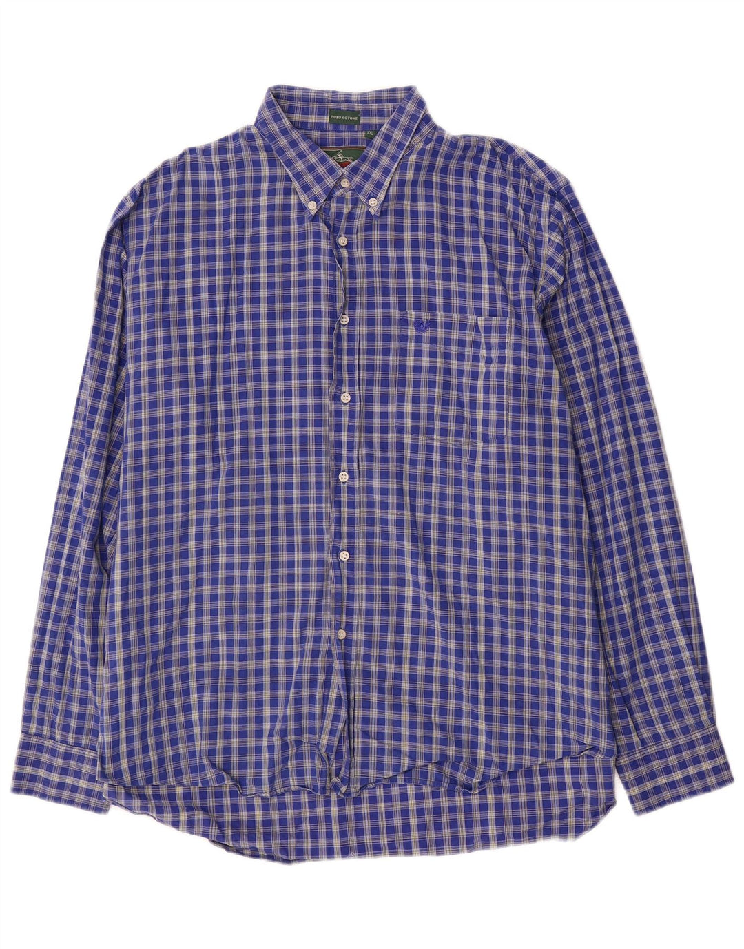 Camicia da uomo Ascot Sports 2XL in cotone a quadri blu