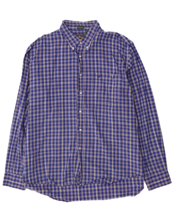 Camicia da uomo Ascot Sports 2XL in cotone a quadri blu