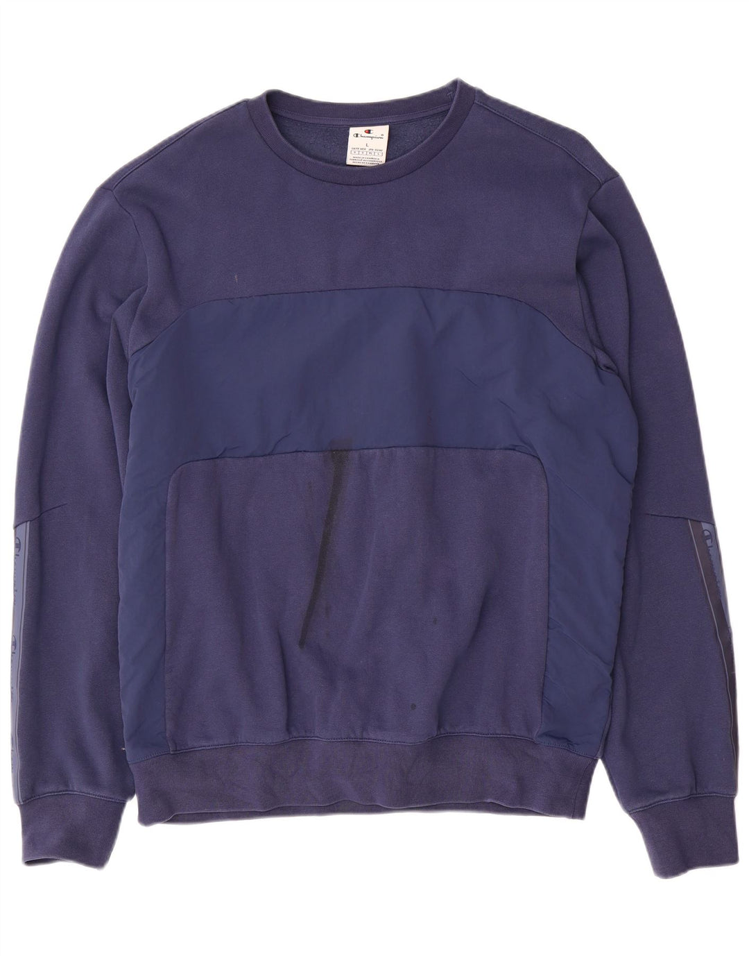 CHAMPION Felpa con grafica da uomo Maglione grande in cotone color block blu navy