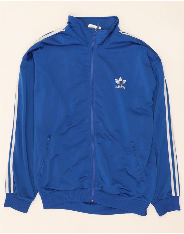 ADIDAS Giacca da tuta da uomo vestibilità ampia UK 40/42 Poliestere blu medio