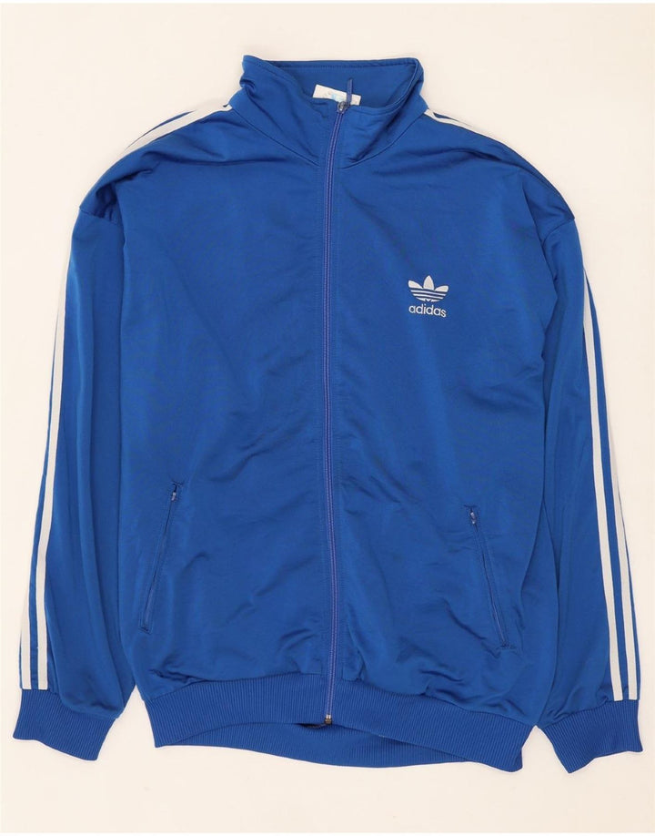 ADIDAS Giacca da tuta da uomo vestibilità ampia UK 40/42 Poliestere blu medio