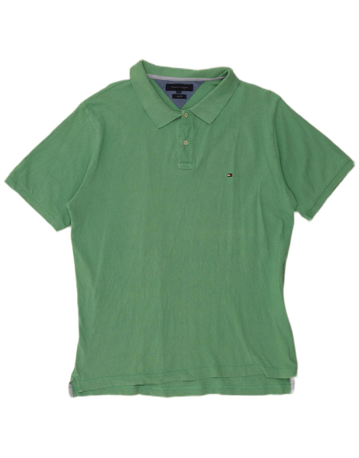TOMMY HILFIGER Polo slim fit da uomo 2XL cotone verde