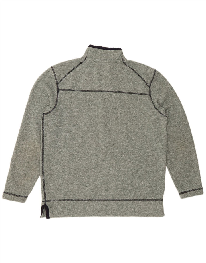 JOULES Felpa da uomo con collo con zip, maglione grande, poliestere chiazzato verde