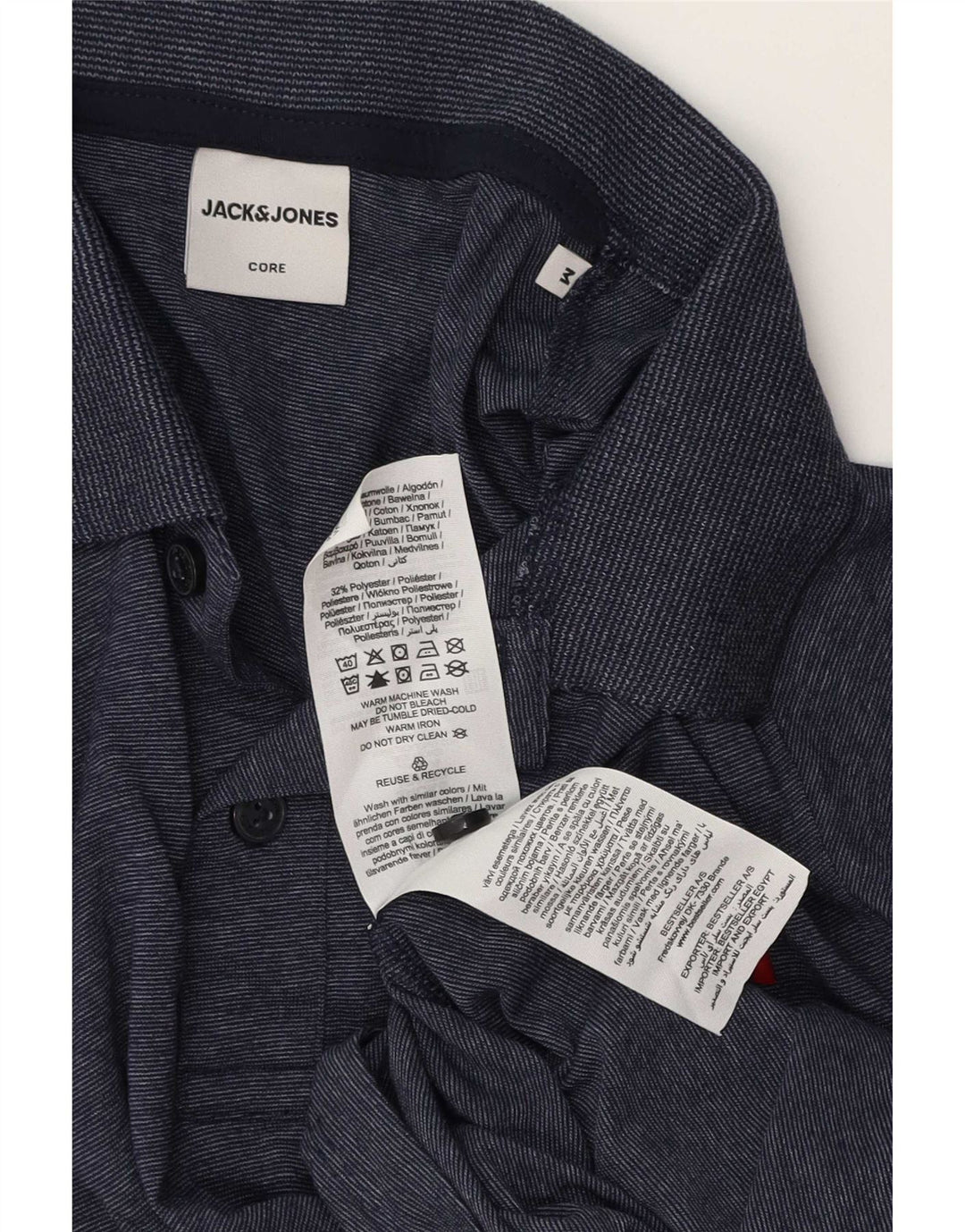 Polo grafica da uomo Jack & Jones in cotone chiazzato blu navy medio