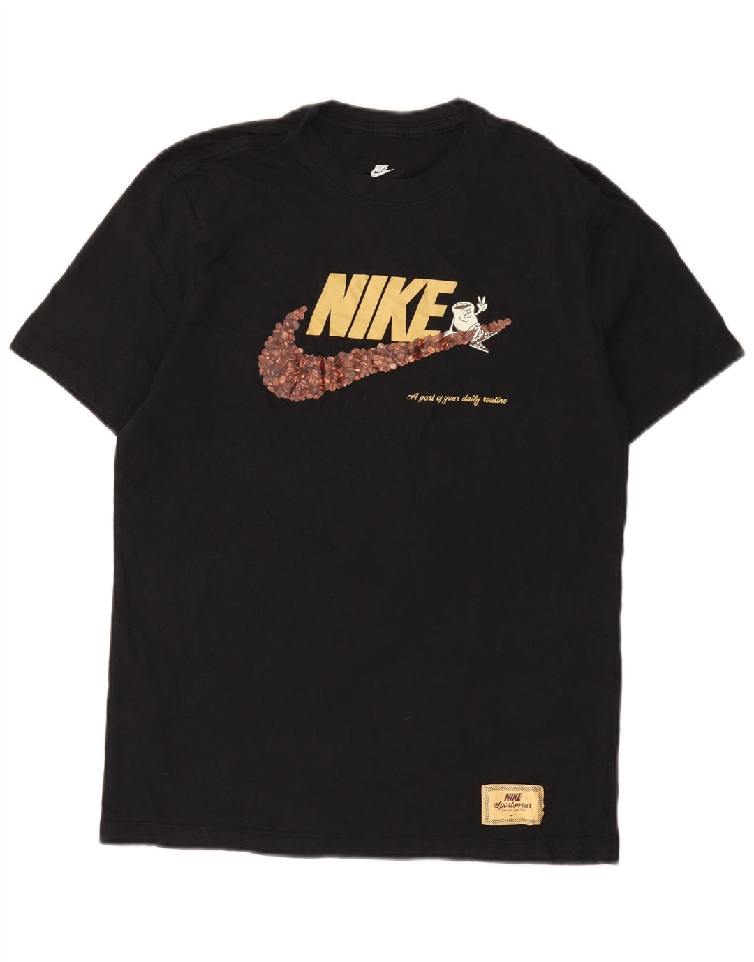 T-shirt grafica da uomo Nike Top in cotone nero medio