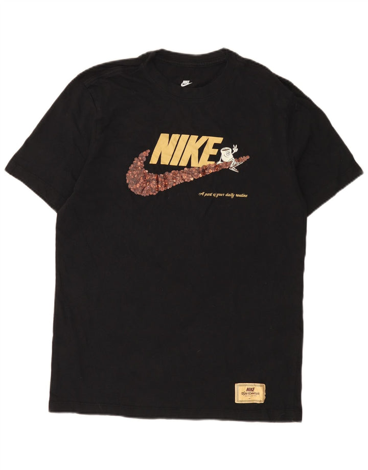 T-shirt grafica da uomo Nike Top in cotone nero medio