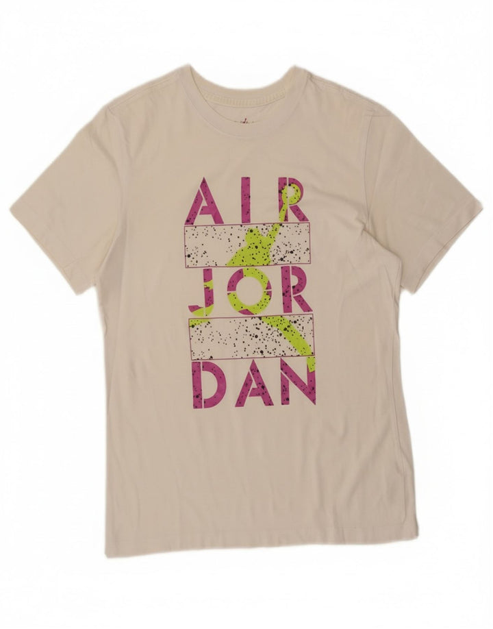 T-shirt grafica da uomo Jordan Top in cotone bianco medio