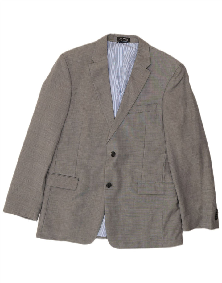 Giacca blazer a 2 bottoni da uomo Tommy Hilfiger UK 40 grande lana grigia