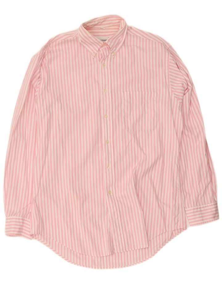 Camicia Benetton Uomo Gessato Rosa Medio