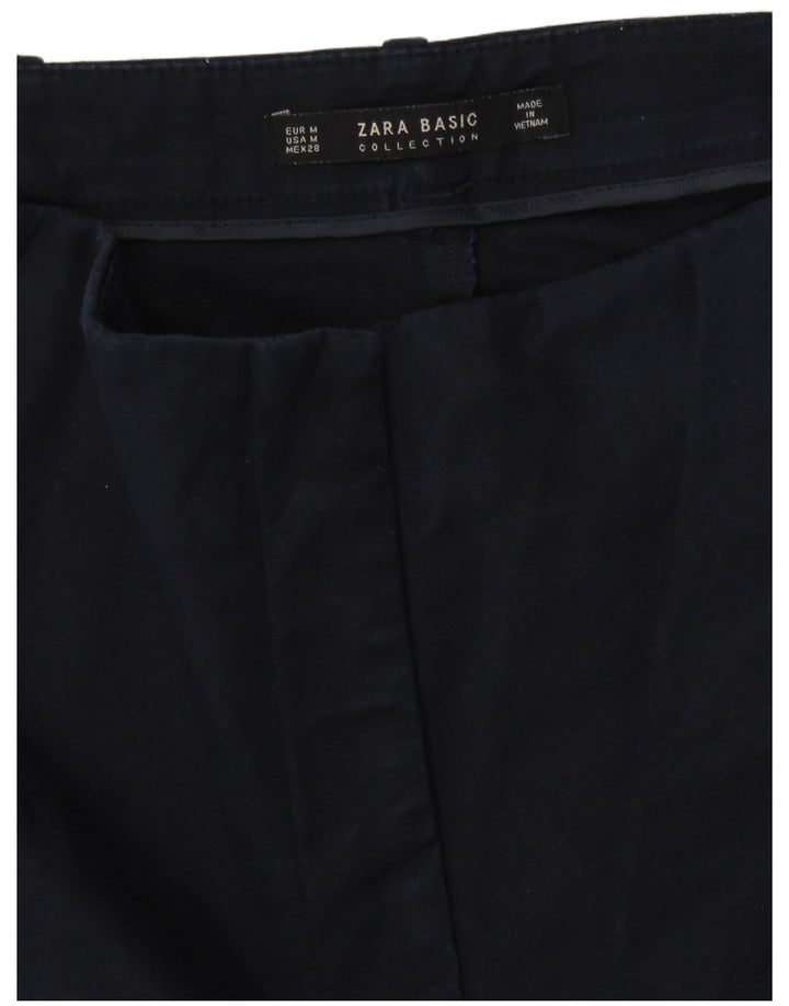 Pantaloncini chino a vita alta da donna Zara medi W28 blu navy