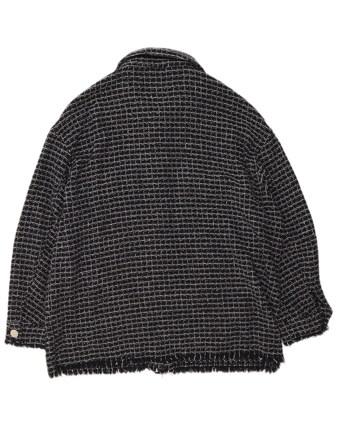Giubbotto bomber da donna Zara UK 16 cotone a quadri neri grandi