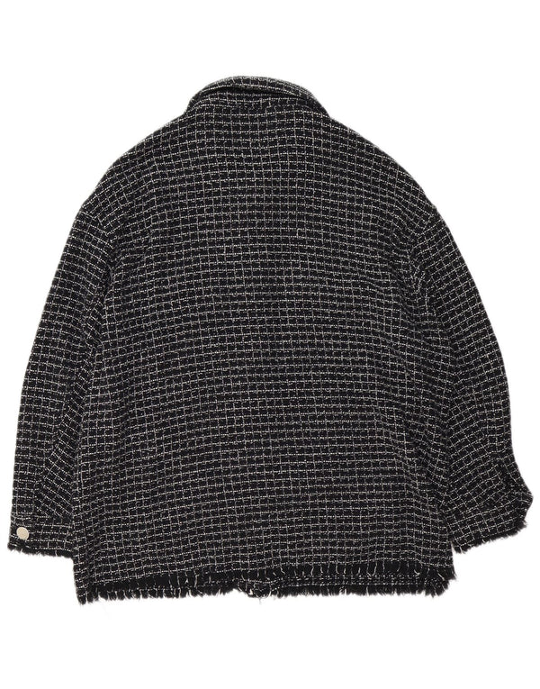 Giubbotto bomber da donna Zara UK 16 cotone a quadri neri grandi