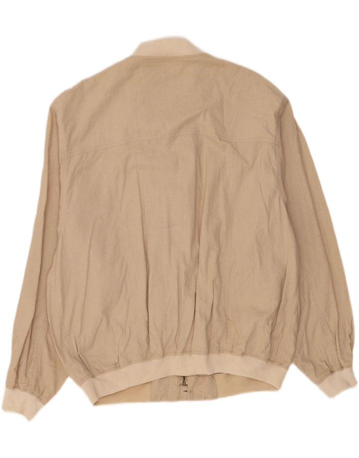 Giubbotto bomber da uomo St John's Bay UK 40 grande lino beige