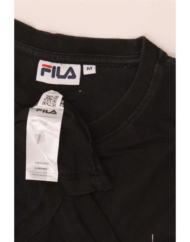 T-shirt grafica da uomo Fila Top in cotone nero medio
