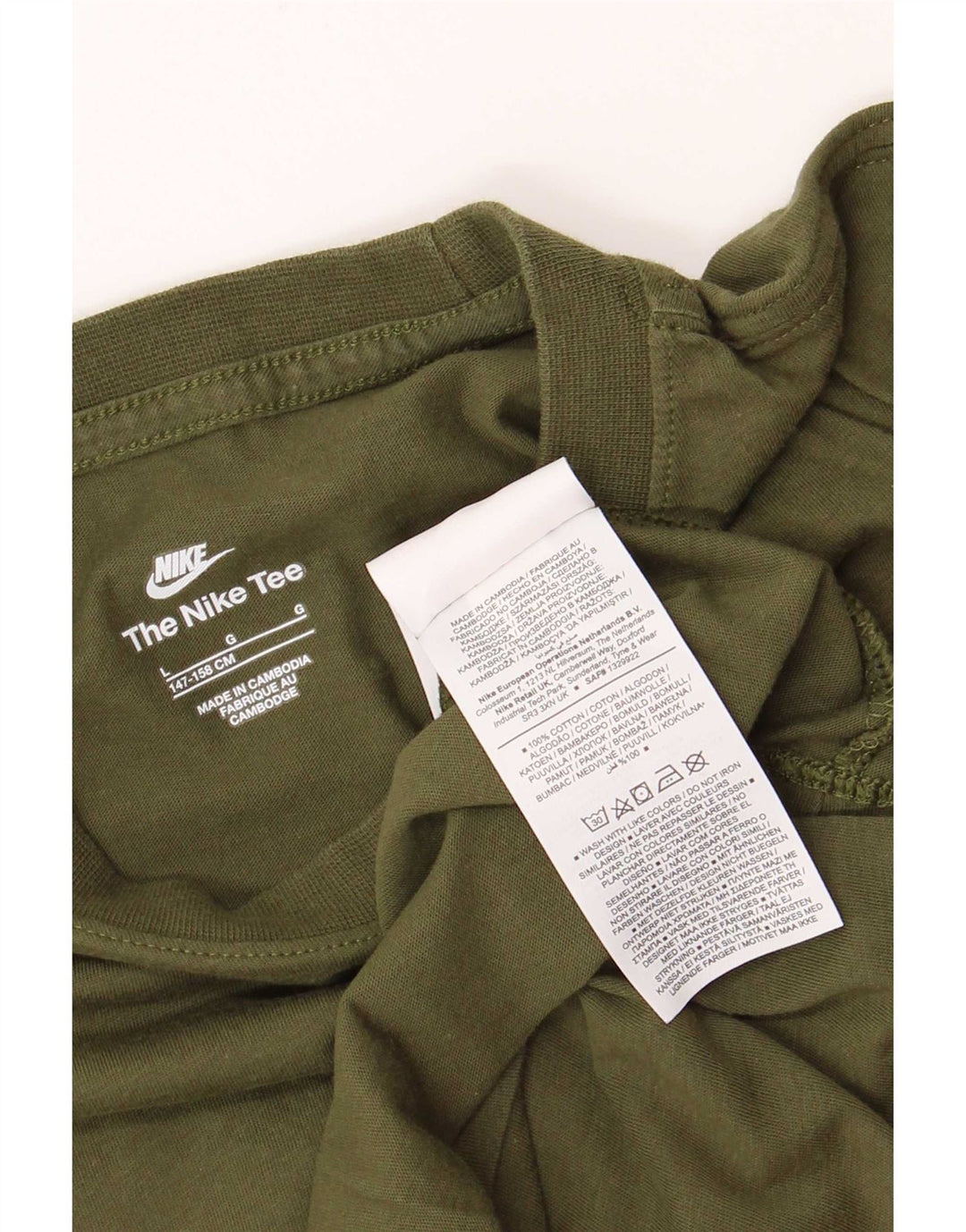 Maglietta Nike da ragazzo Regular 12-13 anni Large Verde Cotone
