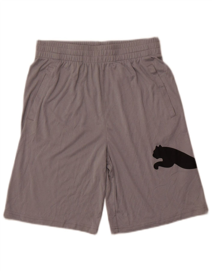 Pantaloncini sportivi con grafica PUMA da bambino 13-14 anni XL Grigi