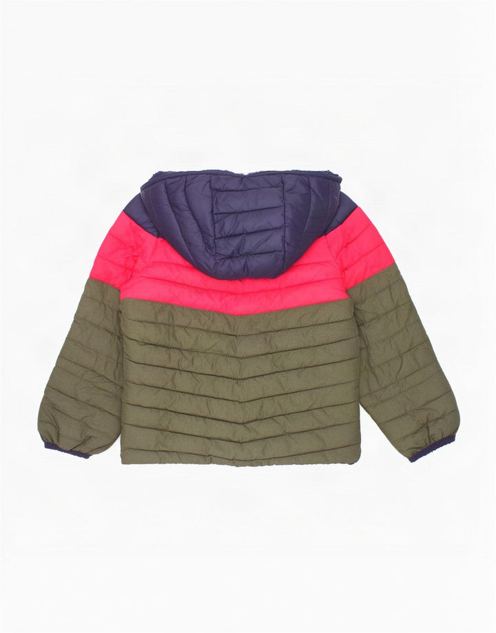 Giacca imbottita con cappuccio Joules per ragazzi 3-4 anni in poliammide color block verde