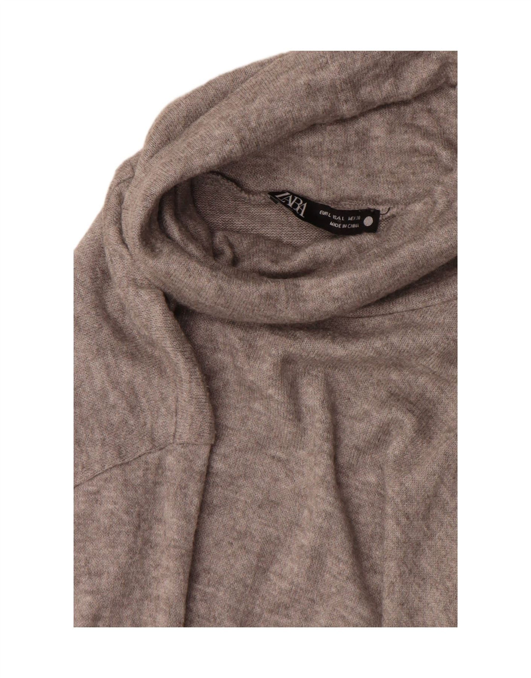 Maglione maglione collo alto da donna Zara UK 16 grande grigio