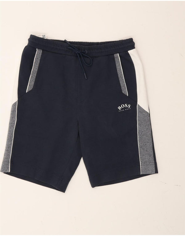 Pantaloncini sportivi da uomo Hugo Boss piccoli sportivi in cotone color block blu navy