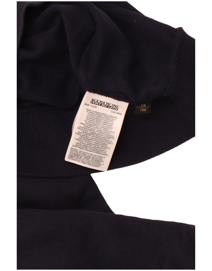 Maglione con cappuccio grafico per ragazzi NAPAPIJRI 7-8 anni in cotone blu navy