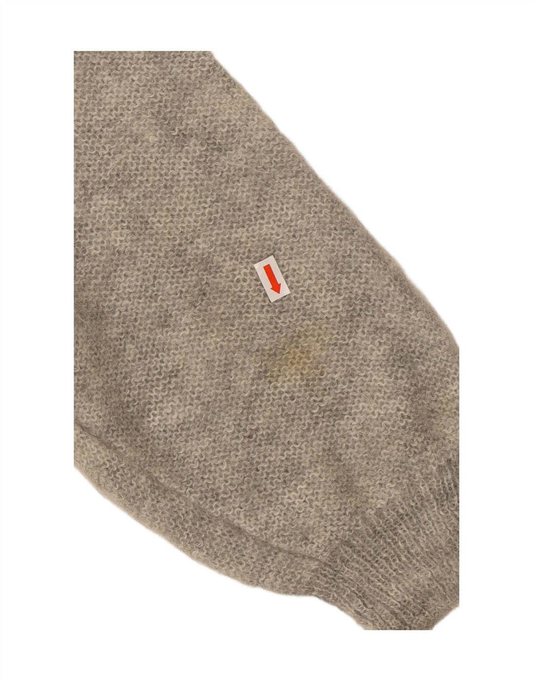 Maglione maglione collo alto da donna VINTAGE UK 18 XL Mohair floreale grigio