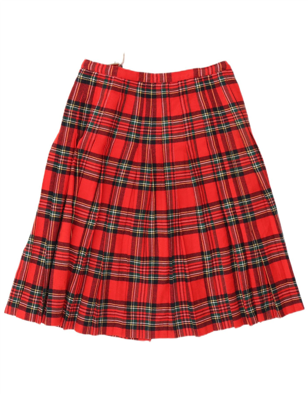 Gonna a portafoglio a pieghe vintage da donna W32 grande motivo a quadri rossi