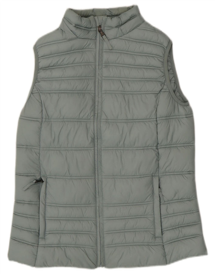 ABBIGLIAMENTO CREW Gilet imbottito da donna UK 10 piccolo nylon verde