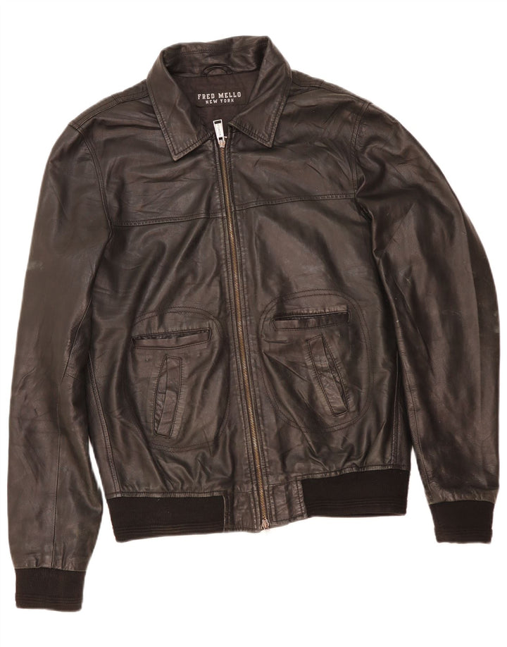Giacca in pelle da donna Fred Mello UK 20 2XL Pelle nera