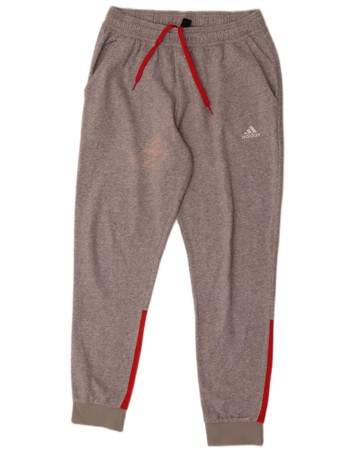 Pantaloni da tuta da uomo Adidas Joggers in cotone color block grigio medio