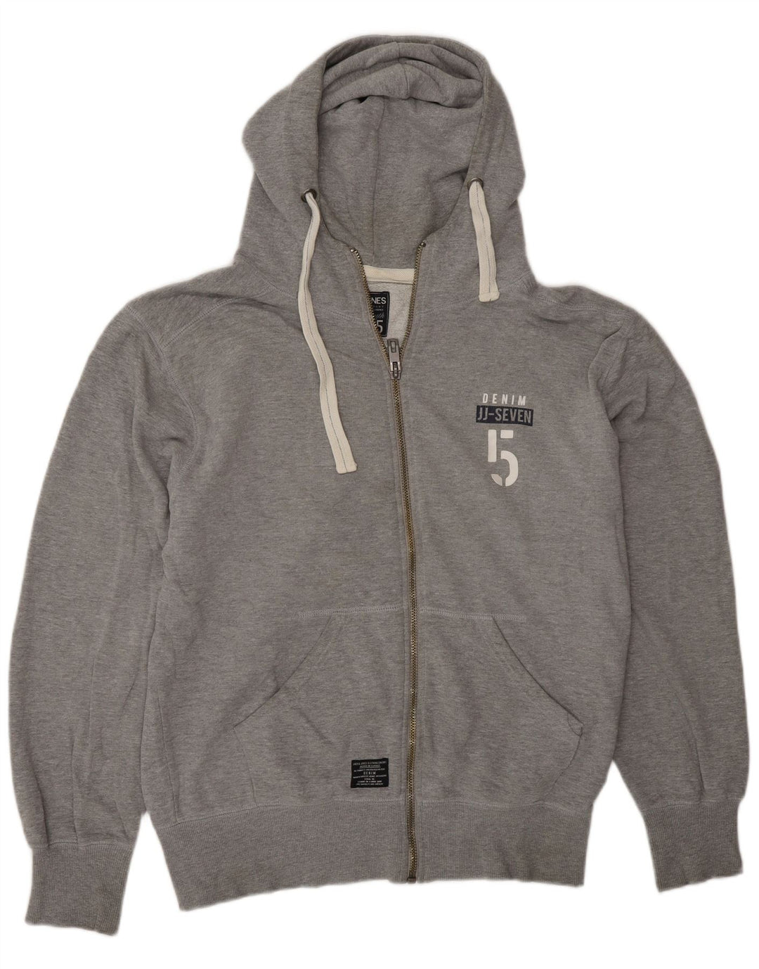Felpa con cappuccio con zip grafica da uomo Jack & Jones XL grigia